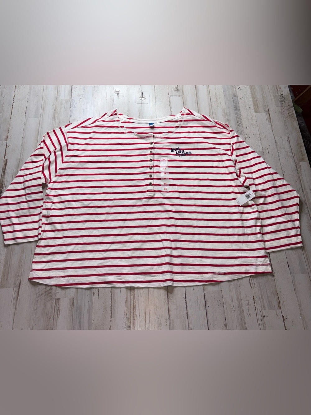 Old Navy White and Red Striped Top Size 3X - Picture 1 of 11